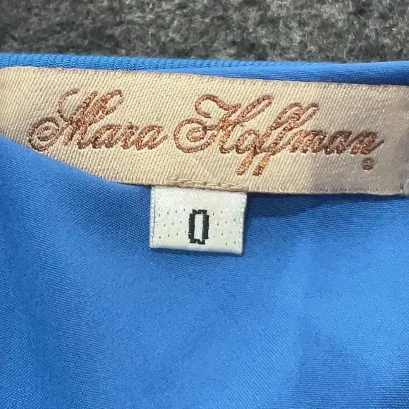 Mara Hoffman Blue Strapless Boho Embroidered Dress Women’s Size 0 Tie Back - Picture 7 of 8